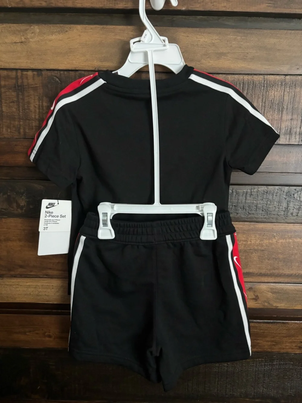 NWT Boys Nike Black & Red Youth Sports Tee and Shorts Set - Picture 2 of 3